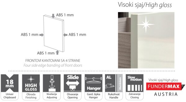 ELEGANCE LINE Američki plakar AP 180 - Slika 8